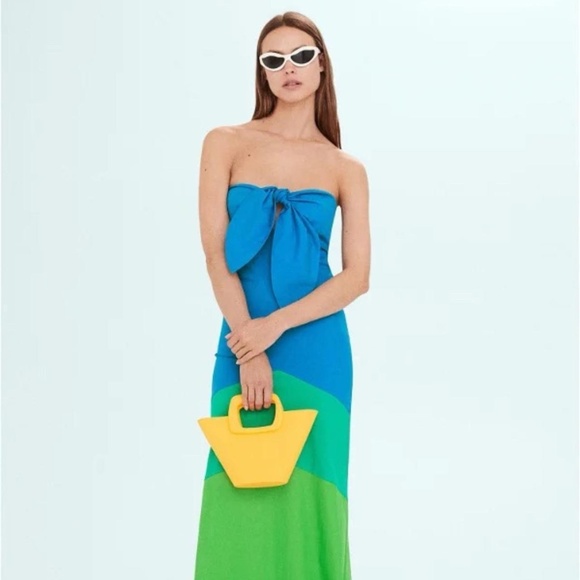 MANGO X SIMON MILLER Strapless Maxi Dress - Picture 1 of 11